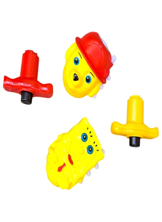 JNiL Spinning Top with Luminous LED Light, Music and Laser Magic Latto Gyro Toys Flashing Plastic Top Toy for Kids Party Birthday Gift (Pack of 2) (Yellow-Red) - Image 5